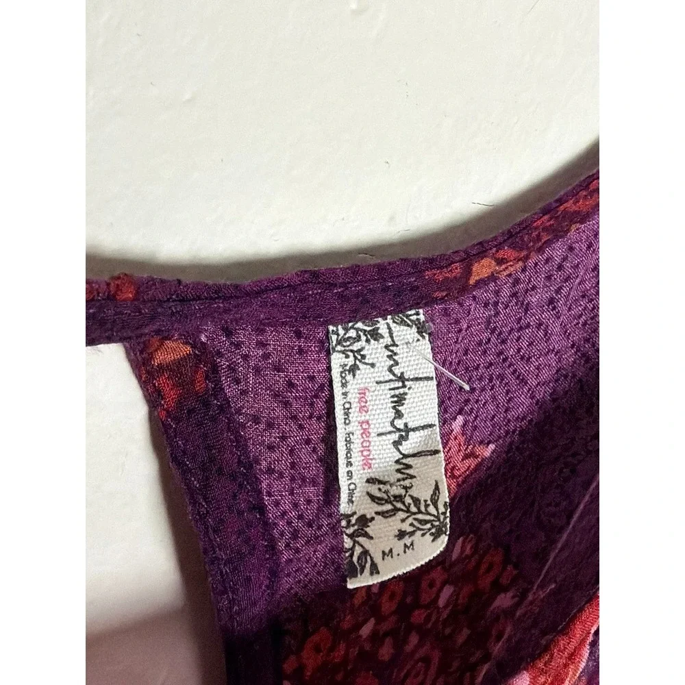Free People Purple and Red Boho Mini Dress